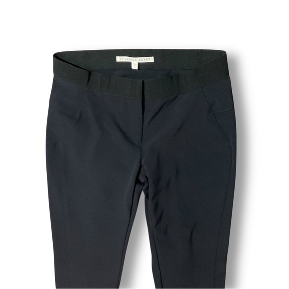 Veronica Beard Scuba Slim Pant Sz 4 Stretch Crop Mid Rise Career Navy Blue - Picture 2 of 10